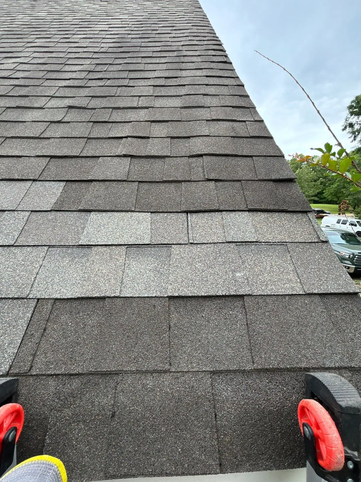 Close view of new shingles, residential roofing by Dickerson Contracting in Clinton, MS