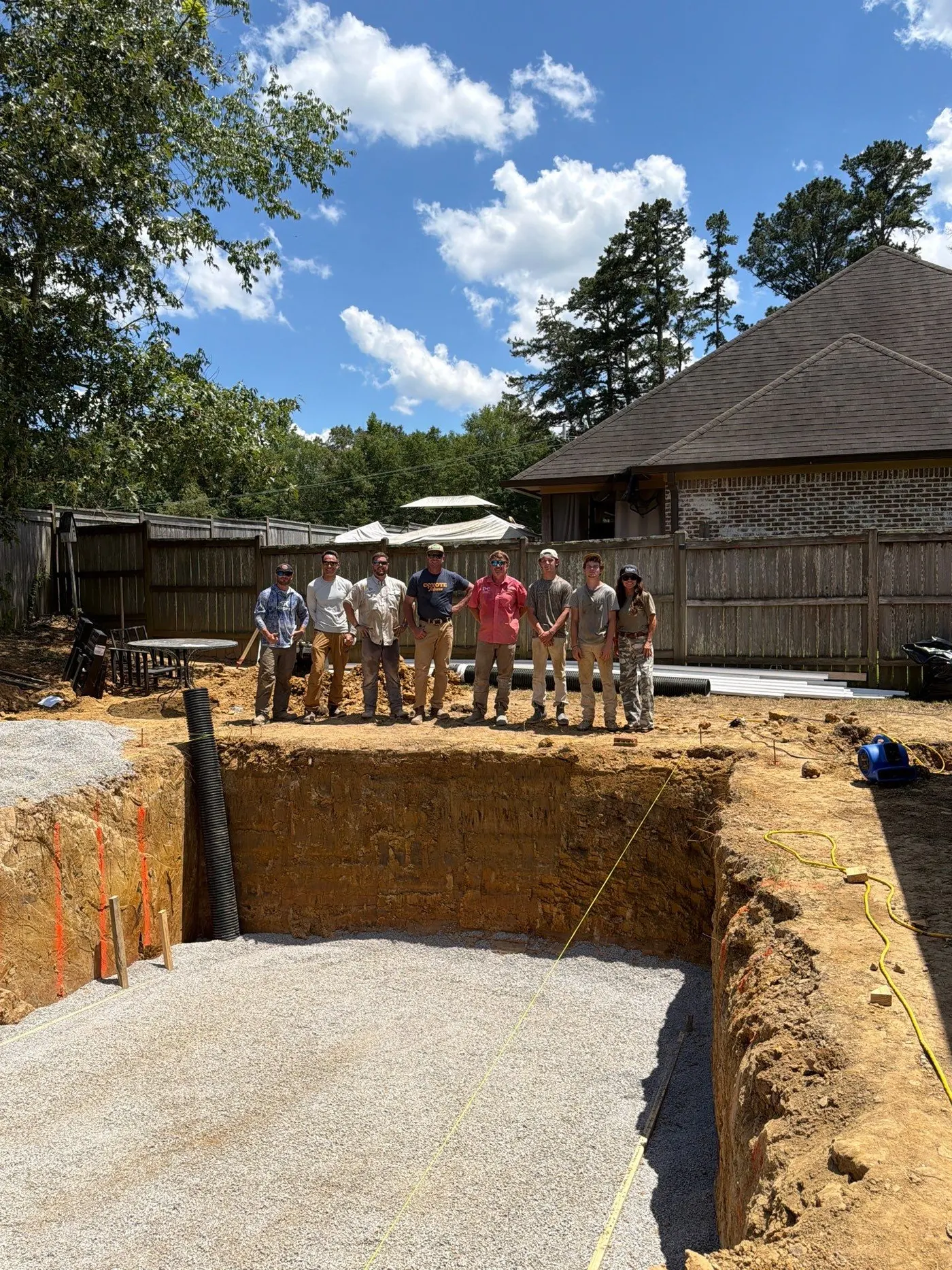 DC Pools crew working the pool excavation