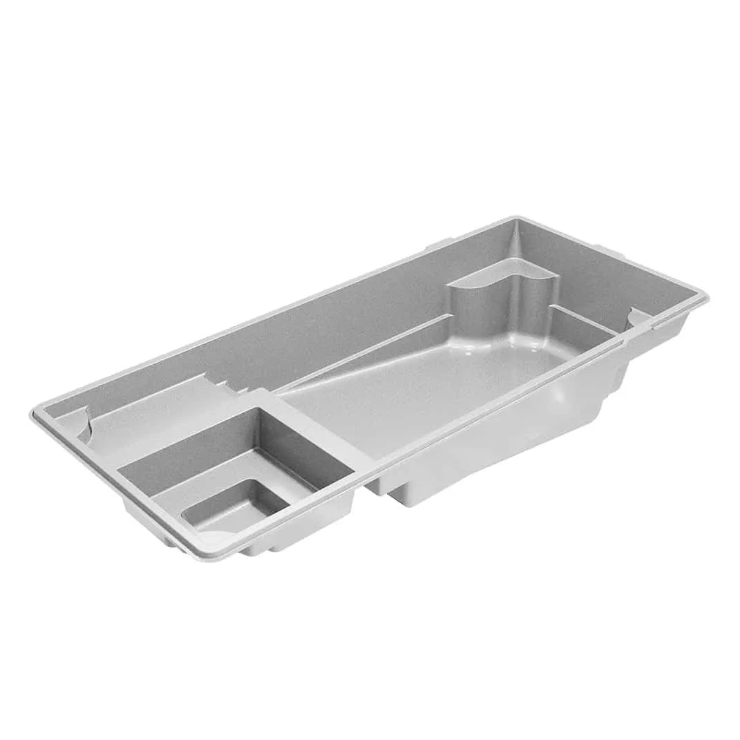 Latham Astoria 12 fiberglass pool shell render, 28' × 12'