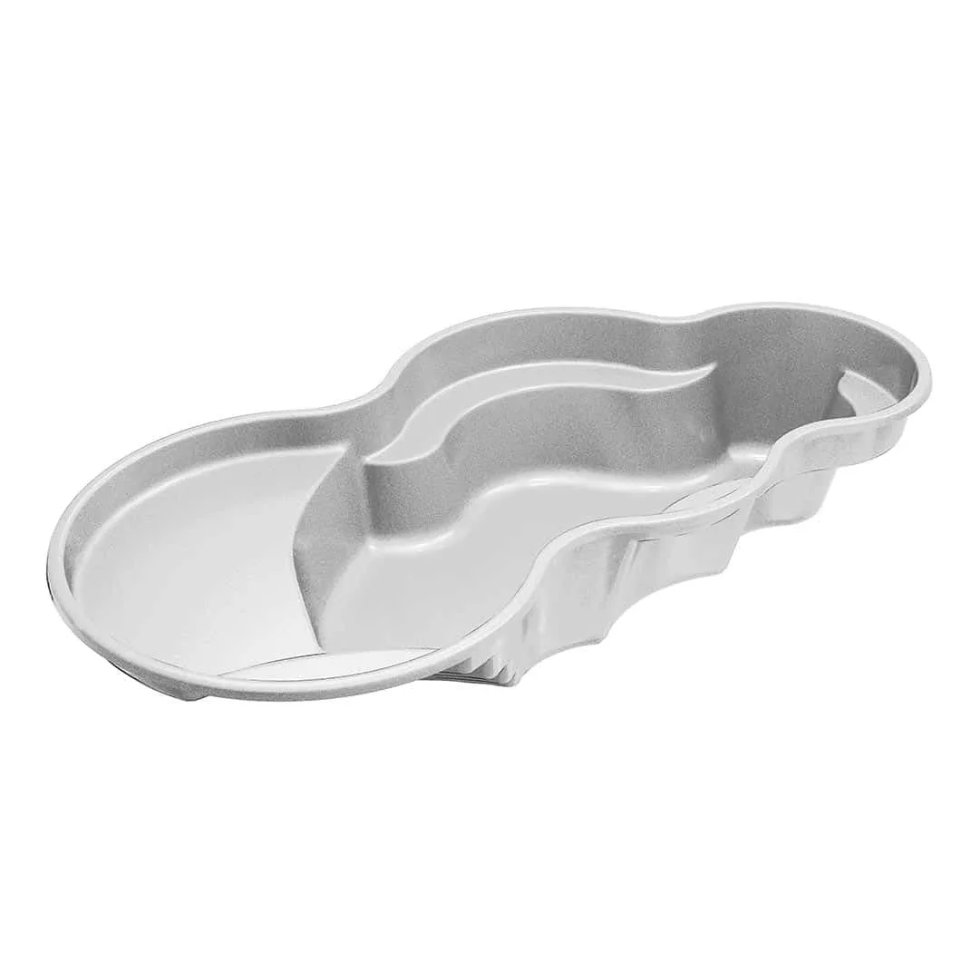 Latham Axiom 14 fiberglass pool shell render, 30' × 14'