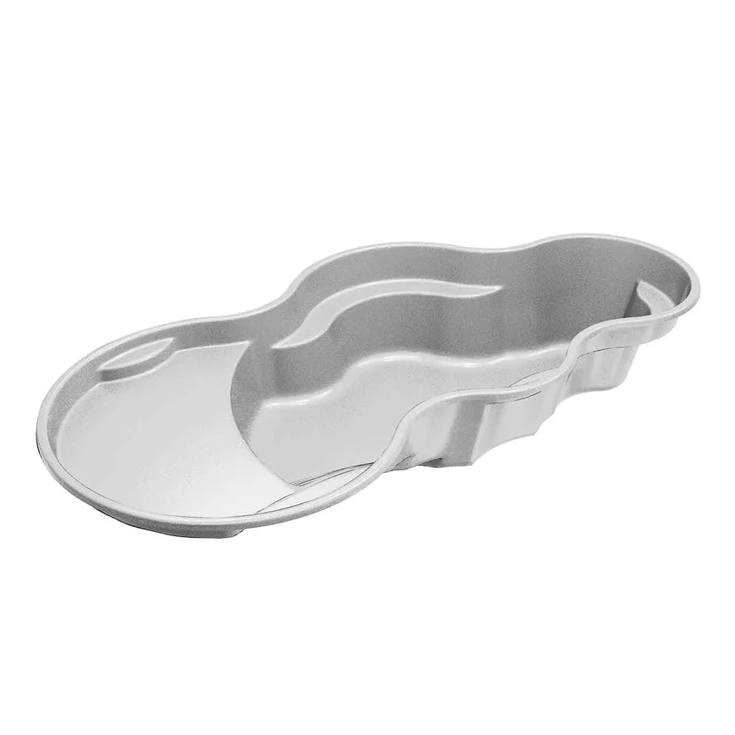 Latham Axiom 16 fiberglass pool shell render, 35' × 16'