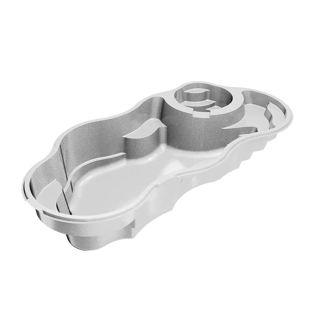 Latham Bermuda 12 Deluxe fiberglass pool shell render, 26' × 12'