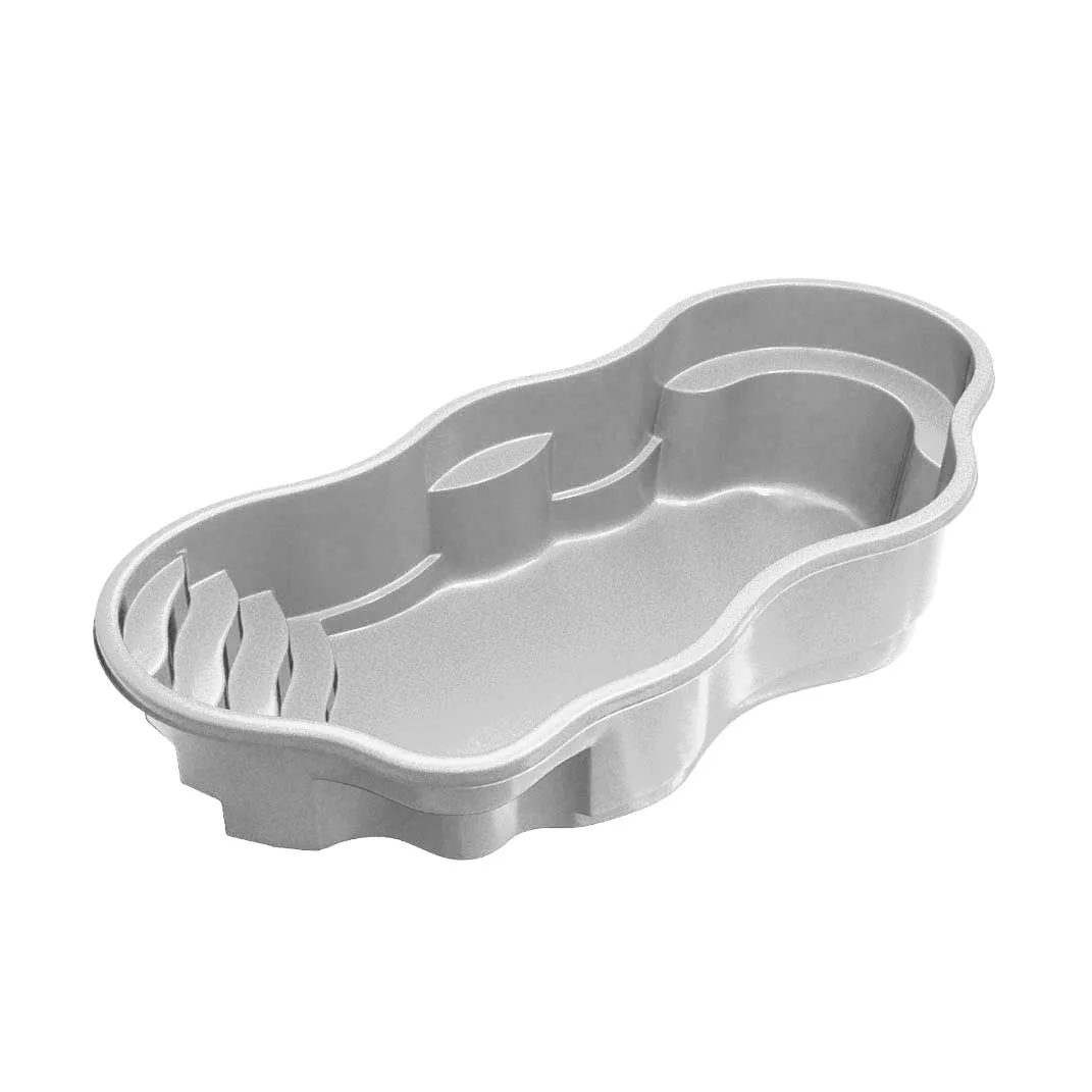 Latham Bermuda 12 fiberglass pool shell render, 26' × 12'