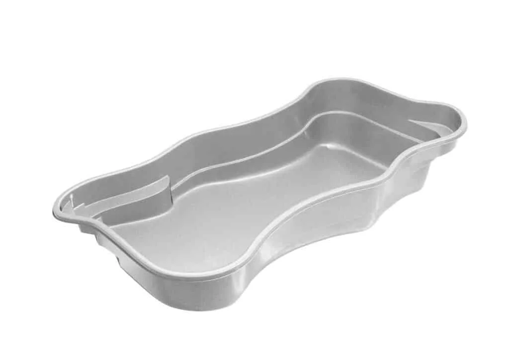 Latham Cape Cod 16 fiberglass pool shell render, 36' × 16'
