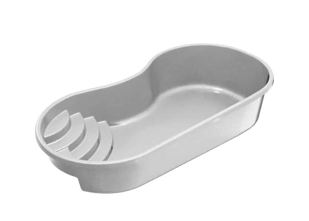 Latham Jamaica 12 fiberglass pool shell render, 23.92' × 12.25'