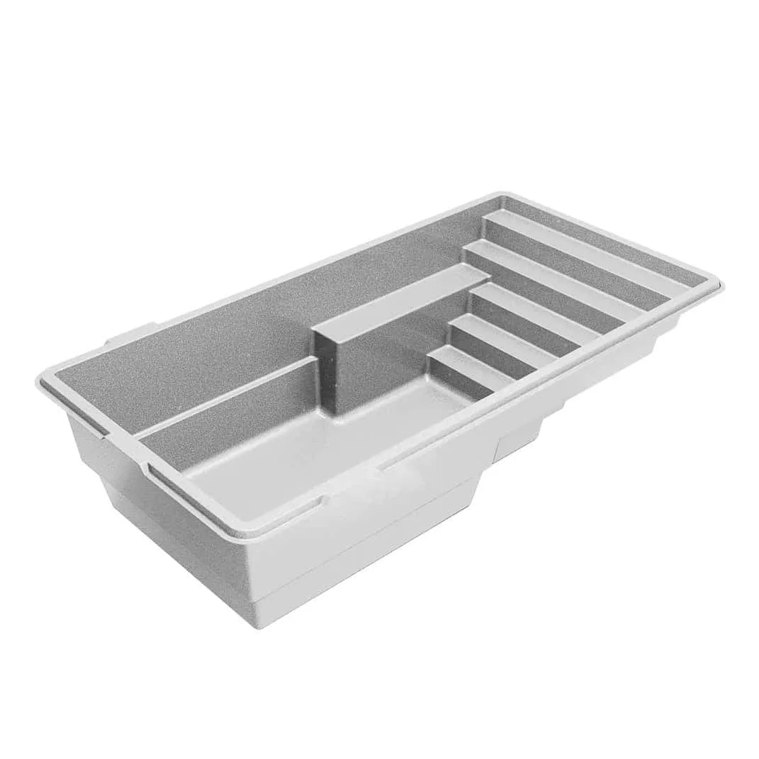Latham Milan 10.20 fiberglass pool shell render, 20' × 10'