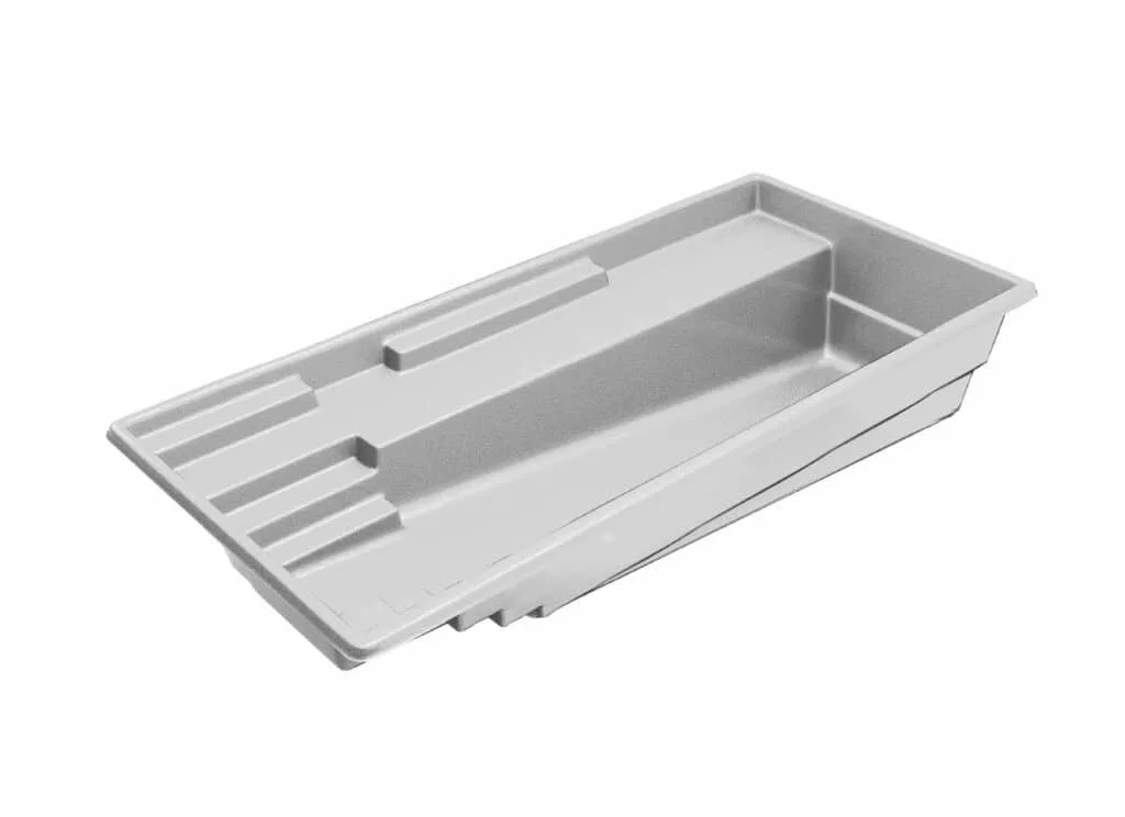 Latham Providence 14 fiberglass pool shell render, 30' × 14'