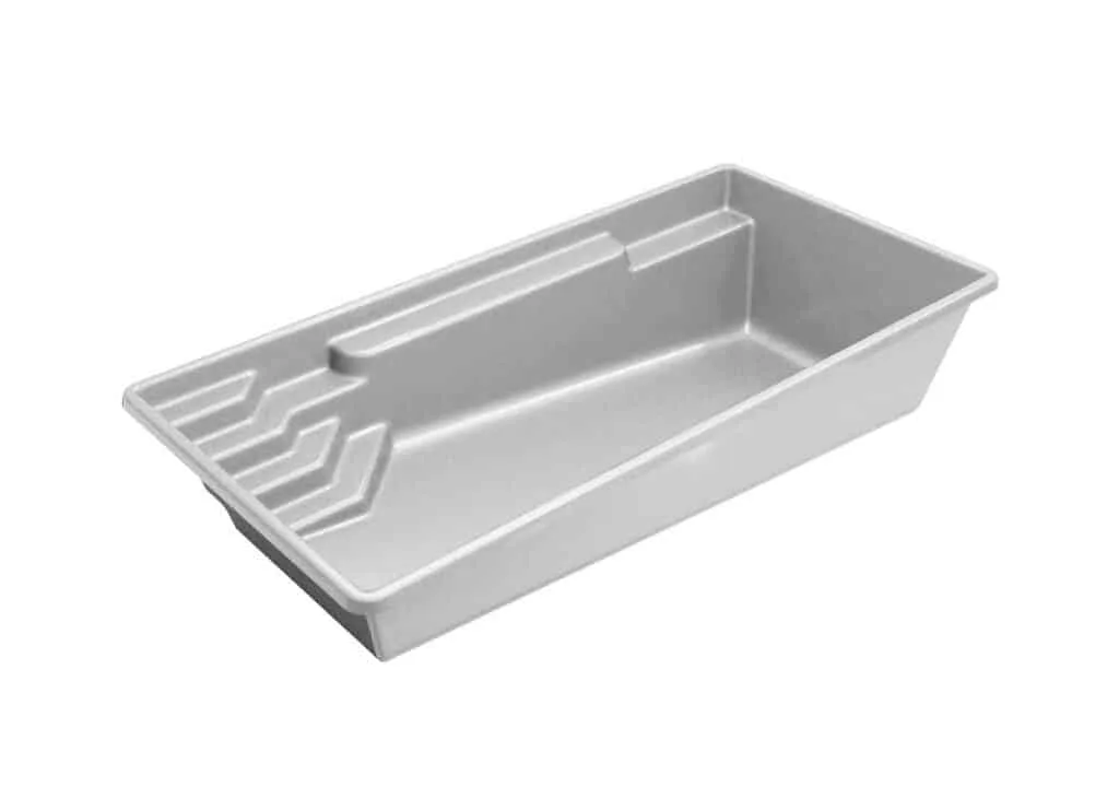 Latham Sirius fiberglass pool shell render, 24' × 12'